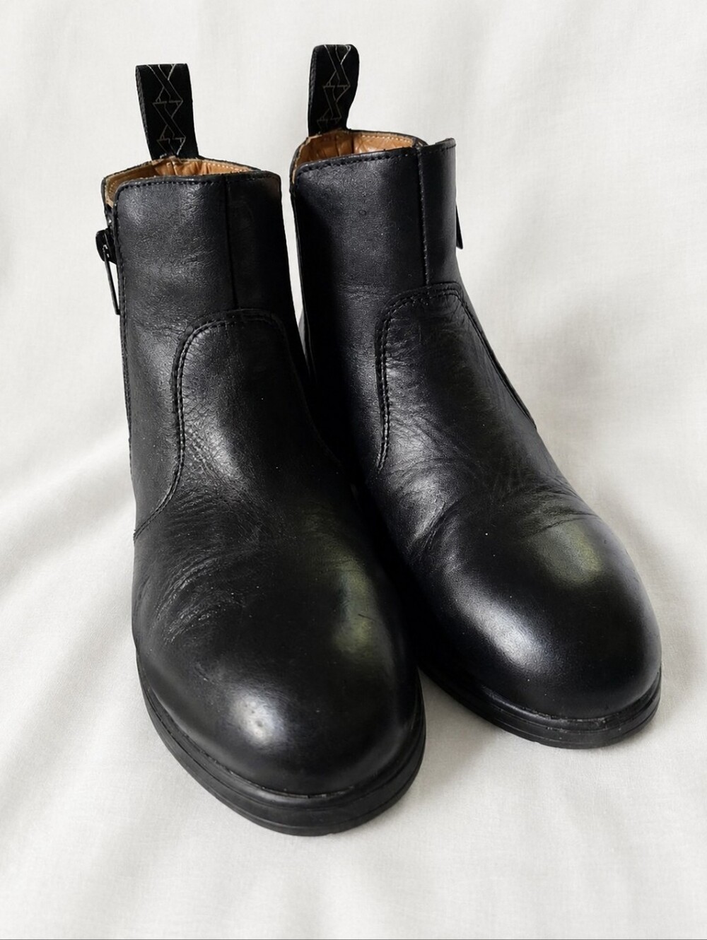 XENA Omega Women Steel Toe Chelsea Boots Black Work Duty 9 Wide Leather